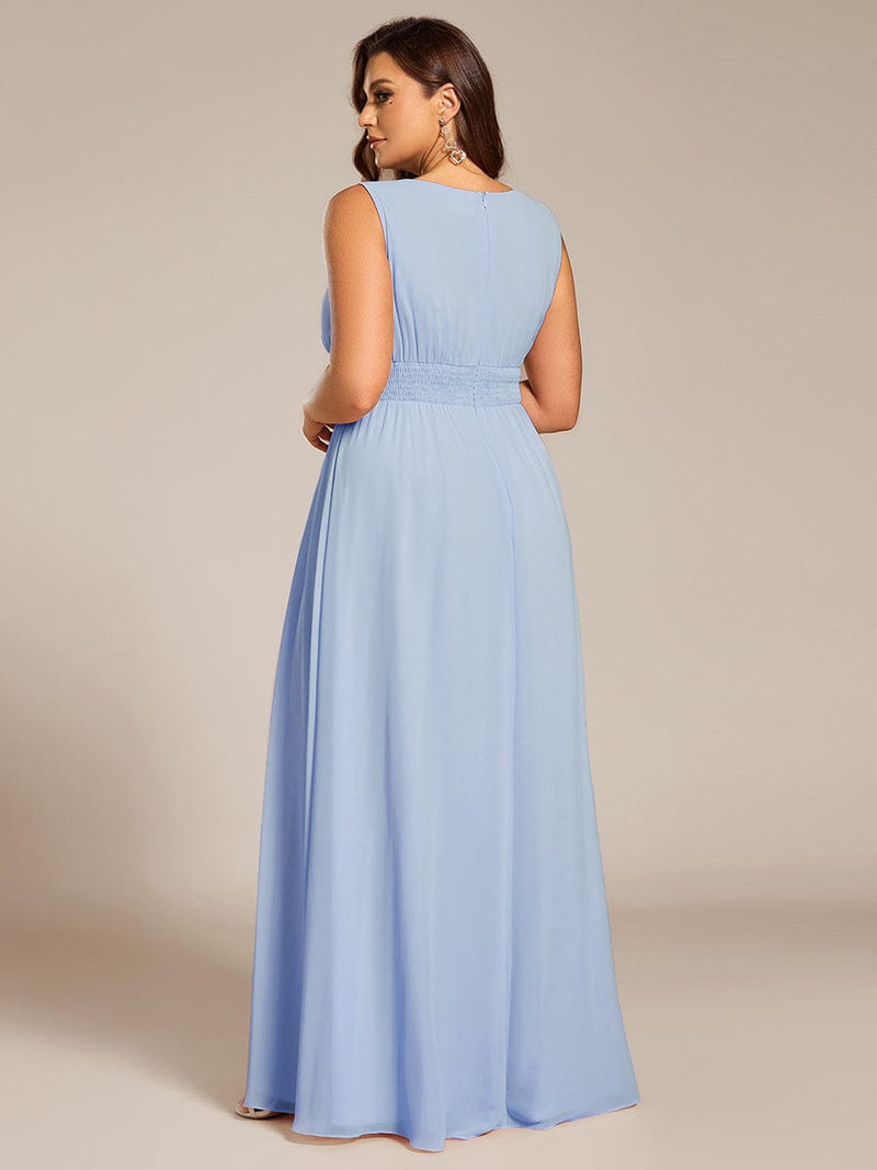 pretty KALIA|Plus Size Hollow Out Sleeveless Empire Waist Chiffon Bridesmaid Dress