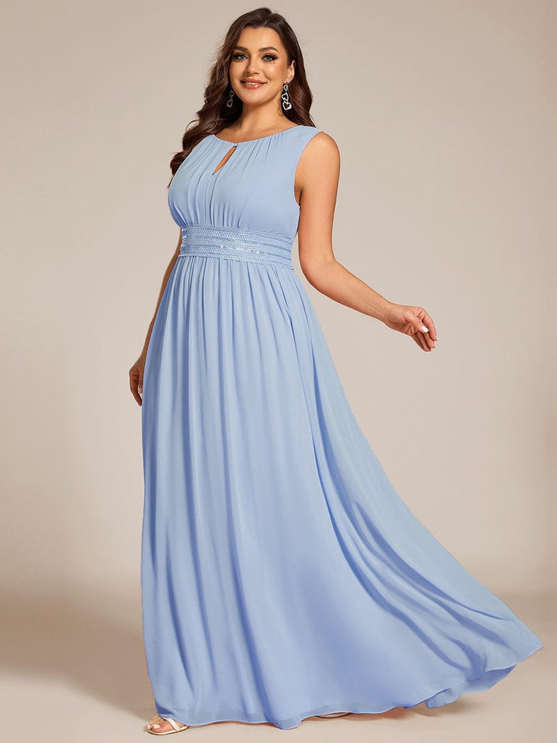 ever KALIA|Simple Sleeveless A-line Chiffon Bridesmaid Dress with Hollow Out Detail