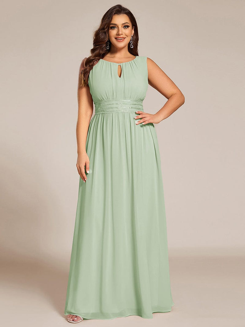 ever KALIA|Simple Sleeveless A-line Chiffon Bridesmaid Dress with Hollow Out Detail