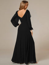 ever IVORY|Open Lantern Sleeve A-Line Bridesmaid Dress