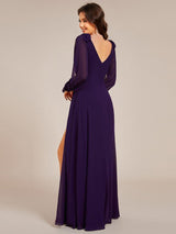 ever IVORY|Open Lantern Sleeve A-Line Bridesmaid Dress