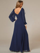 ever IVORY|Open Lantern Sleeve A-Line Bridesmaid Dress