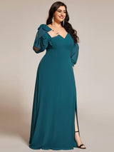 ever IVORY|Open Lantern Sleeve A-Line Bridesmaid Dress
