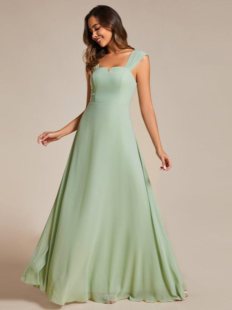 ever BILLIE|Chic High Waist Square Neck Bridesmaid Dress