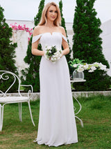 ever BILLIE|Chic High Waist Square Neck Bridesmaid Dress