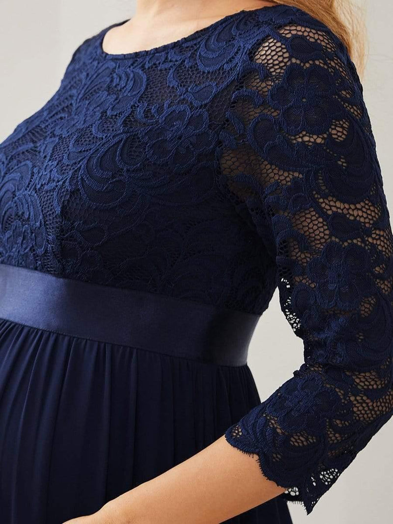 ever KALANI|Sweetheart 3/4 Sleeve Floor-Length Lace Maternity Dress