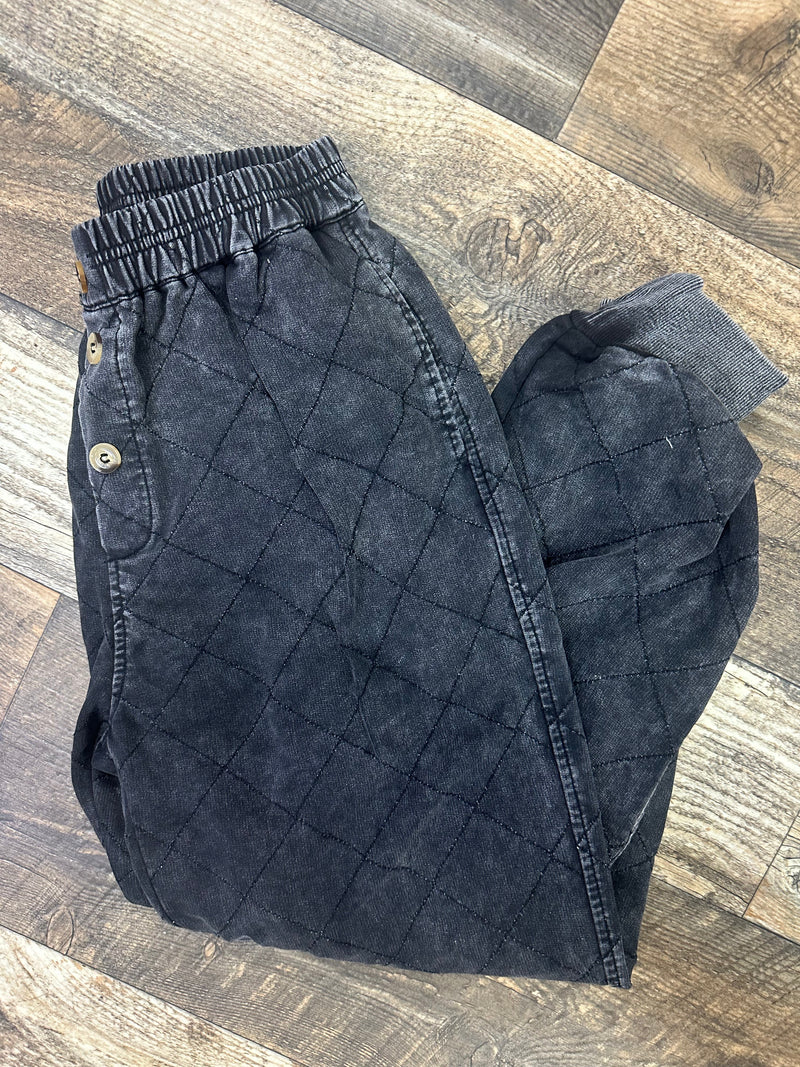 Mineral Washed Quilted Joggers