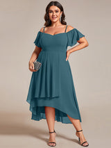 ever JORDANE|Spaghetti Strap Cold Shoulder Chiffon A-Line Midi Wedding Guest Dress