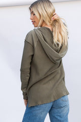 Shacket knit waffle hoodie