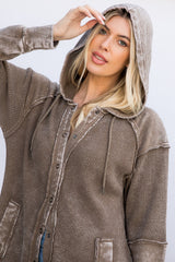Shacket knit waffle hoodie