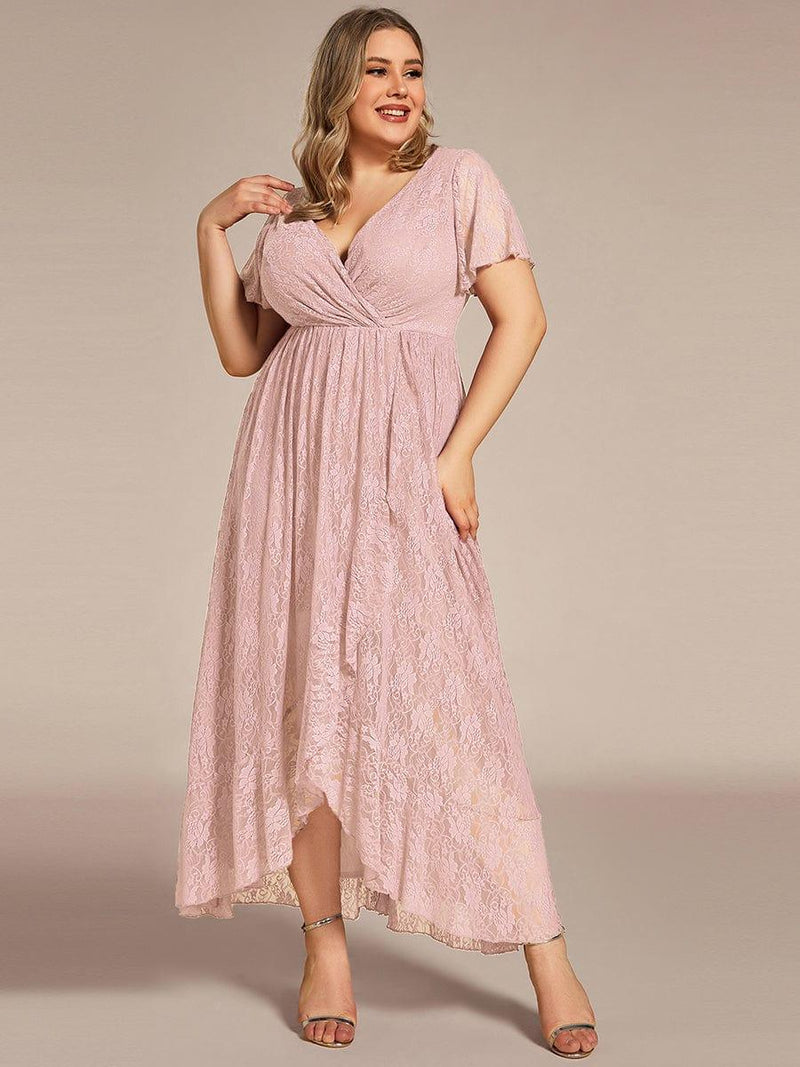 pretty ELISE|Plus Size Ruffled Lace Formal Evening Dress