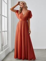 ever LEORA|Flowy Pleated A-Line Chiffon Tie-Waist Bridesmaid Dress