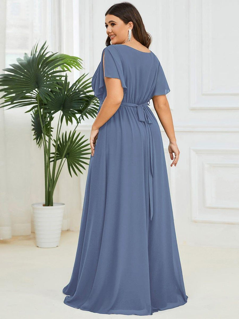 ever LEORA|Flowy Pleated A-Line Chiffon Tie-Waist Bridesmaid Dress