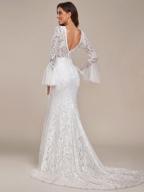 VALENZA'S BRIDE|Sweetheart Long Bell Sleeve Mermaid Wedding Dress