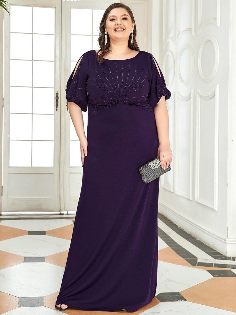 ever VICOTIRE|Trendy Round Neck Bodycon Wedding Guest Dress with Sleeves