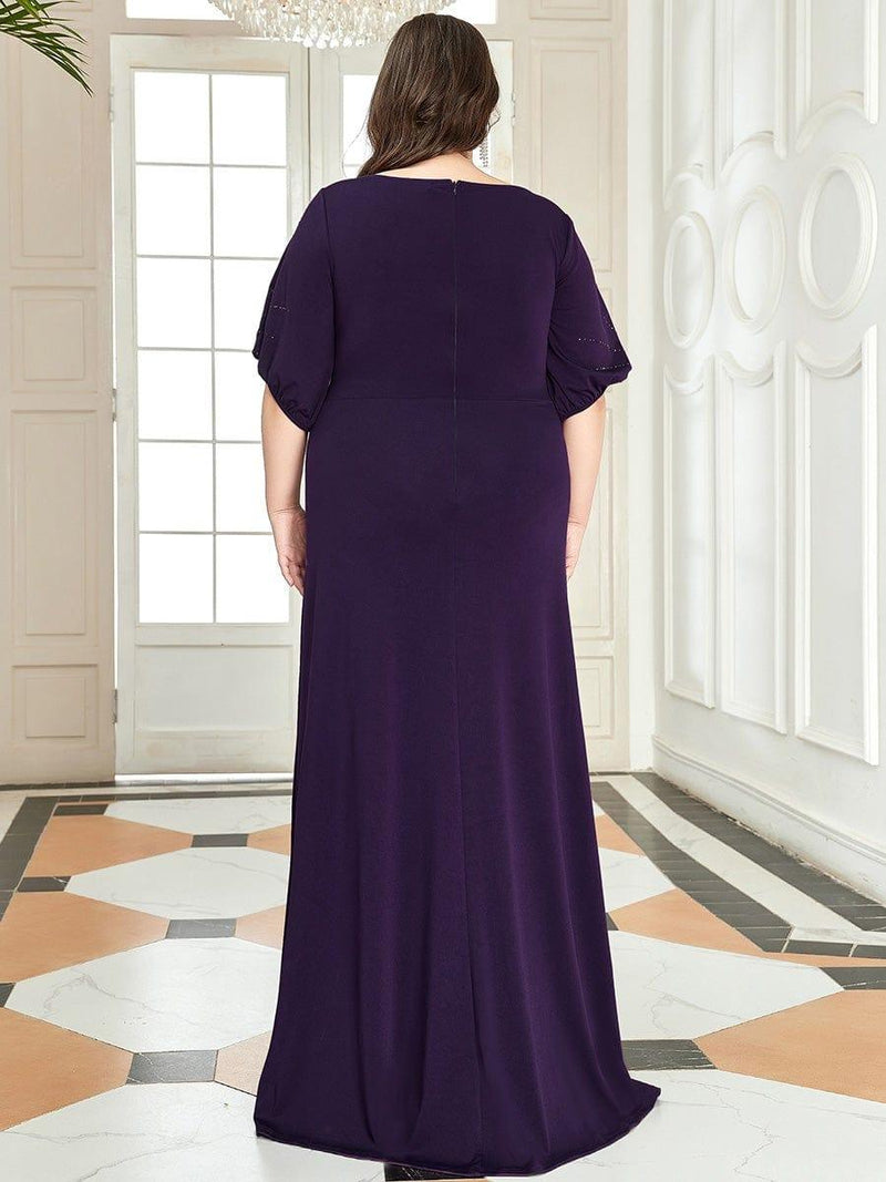 ever VICOTIRE|Trendy Round Neck Bodycon Wedding Guest Dress with Sleeves