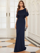 ever VICOTIRE|Trendy Round Neck Bodycon Wedding Guest Dress with Sleeves
