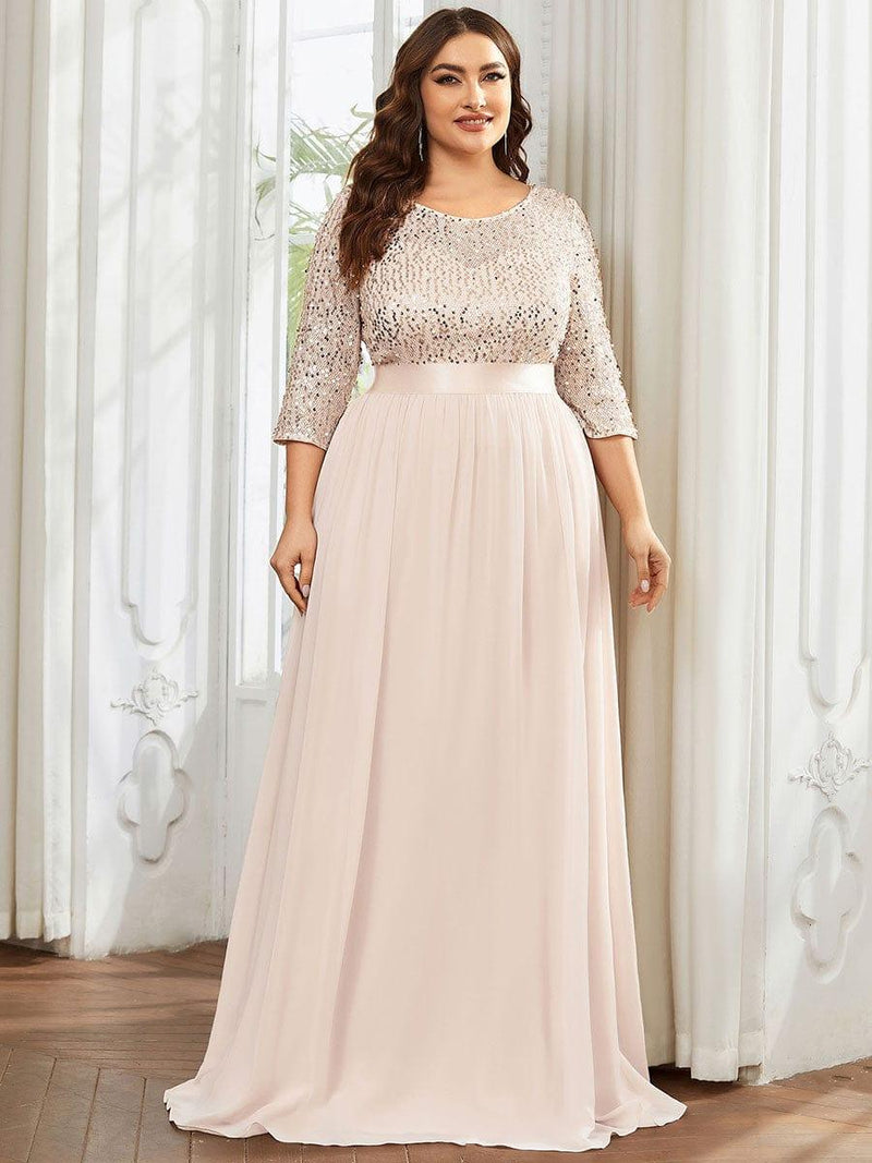 pretty FLORENCE|Plus Size Women's Long Chiffon & Sequin Evening Dresses for Mother of the Bride