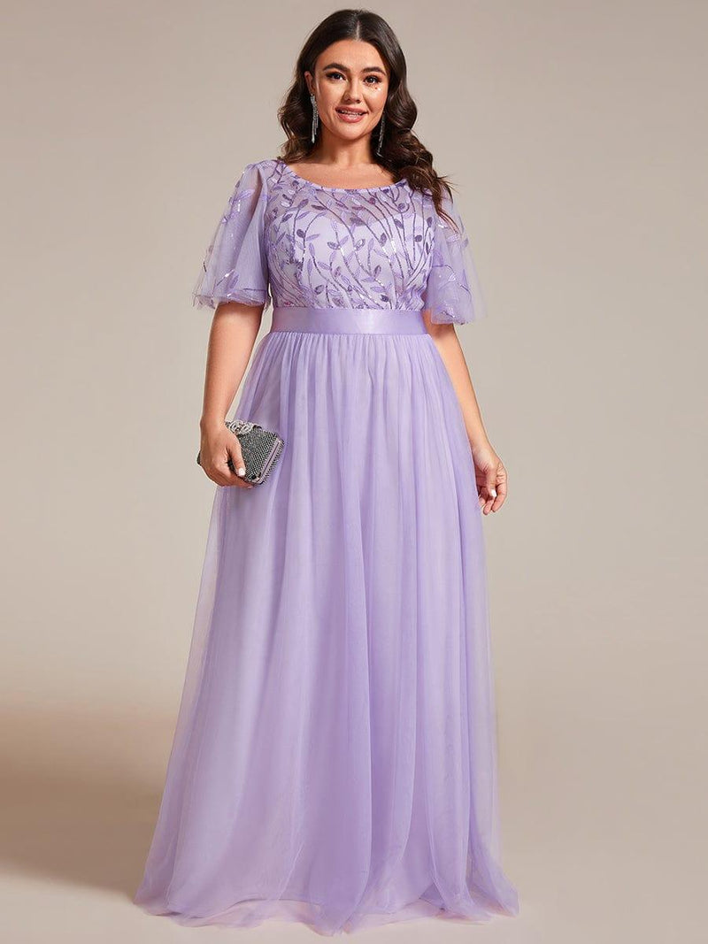 pretty SAPHIR|Plus Size Women's Embroidery Evening Dresses with Short Sleeve