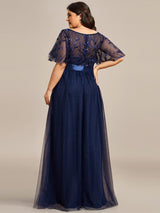 pretty SAPHIR|Plus Size Sequin Bodice Long Formal Evening Dresses