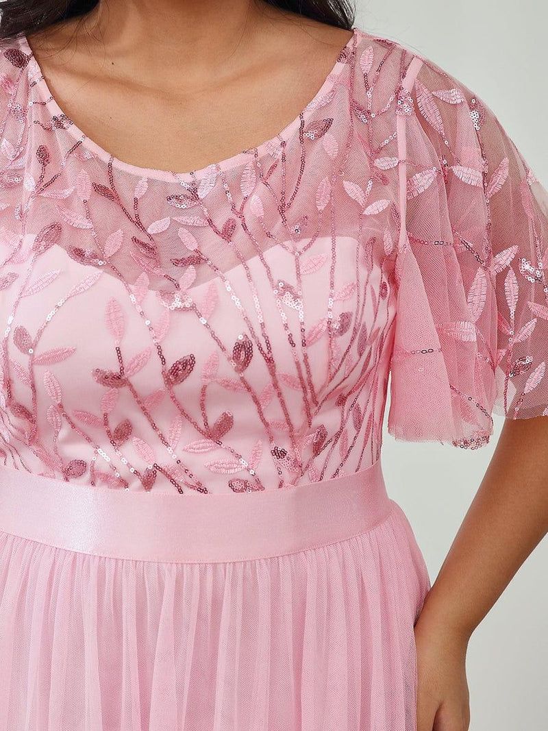 pretty SAPHIR|Plus Size Sequin Bodice Long Formal Evening Dresses