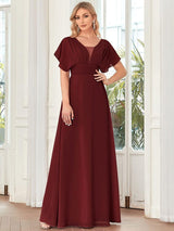 ever AMBRYN|Women's A-Line Empire Waist Maxi Chiffon Evening Dress