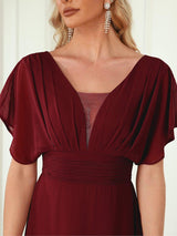 ever AMBRYN|Women's A-Line Empire Waist Maxi Chiffon Evening Dress
