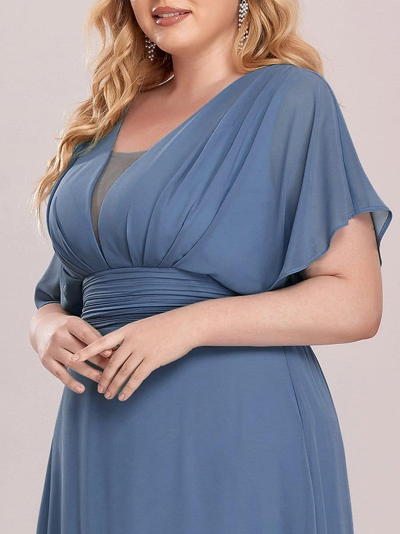 pretty AMBRYN|Plus Size Empire Waist Chiffon Formal Maxi Evening Dress