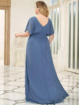 pretty AMBRYN|Plus Size Empire Waist Chiffon Formal Maxi Evening Dress
