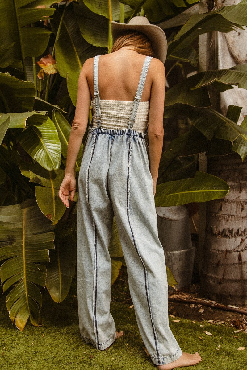 Washed Denim Jumpsuit