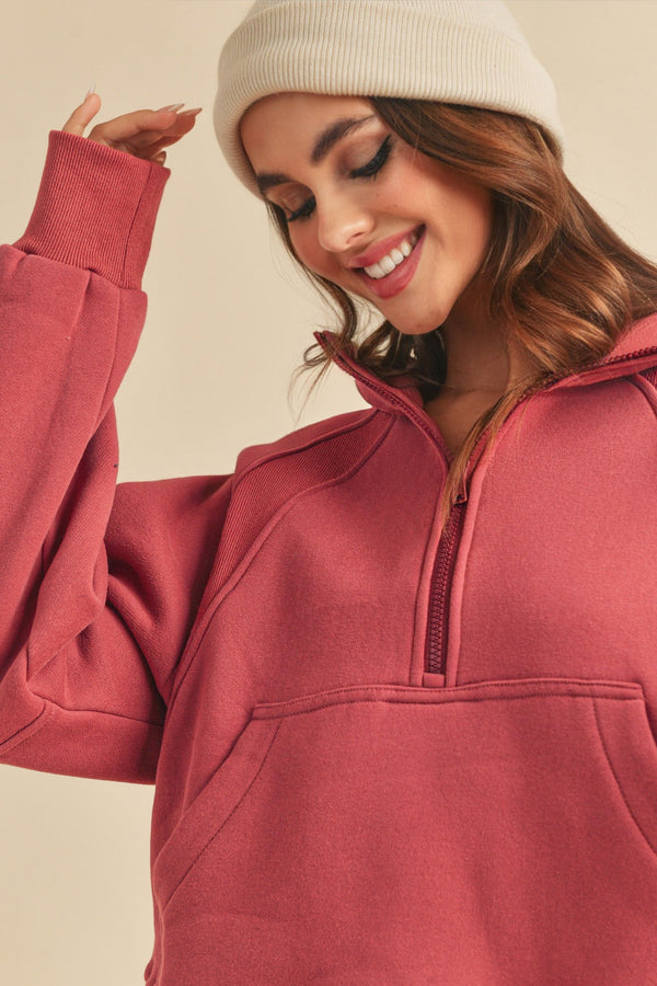 Dove funnel neck half zip