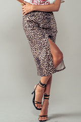 Midi Leopard Print Skirt