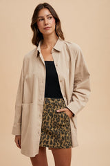 Leopard cargo mini skirt