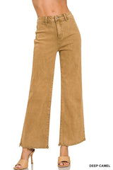 Pants straight frayed hem