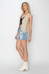 Vest V-neck button